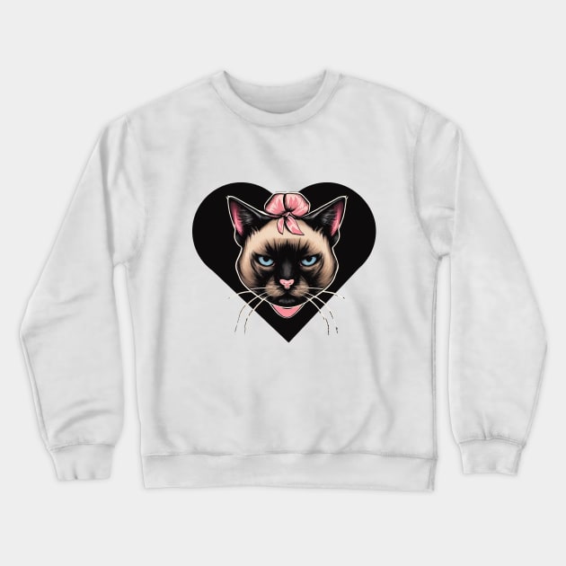 Siamese cat love Crewneck Sweatshirt by C-Digitalart